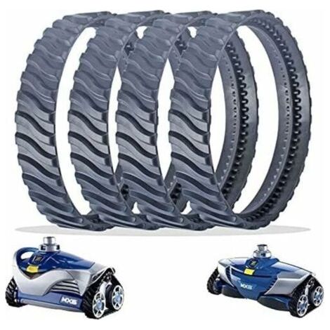 4 Chenilles de Remplacement Noir Nettoyeur Piscine Pneu Piste Roue R0526100 Compatible avec Zodiac Baracuda MX6/MX8 Nettoyage de Piscine Creusée (1/5)