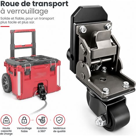 Kit de roues avant en acier pour boîte à outils roulante, roulettes de rechange 11 × 10 × 6 cm 1 kg – Livraison gratuite (1/5)