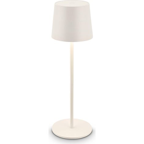 Lámpara de mesa LED inalámbrica IP44 con tacto, regulable, batería y fuente de luz intercambiables, lámpara de noche inalámbrica, lámpara de mesa para salón, lámpara de noche, 11x33 cm, blanco antiguo (1/5)