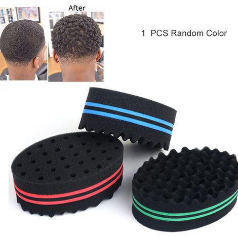Éponge à Cheveux Twist Ovale Double Face Brosse Style Tresses Coils Dreadlocks Ondulations Boucles (1/3)