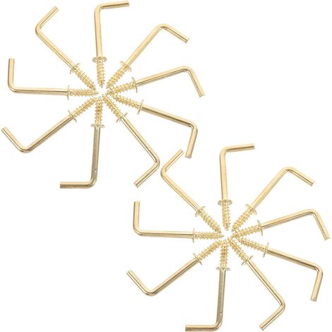 50 crochets à vis en L - 2,5x33 mm - bois/plastique - forme L (1/5)