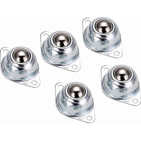 Lot de 5 roulettes pivotantes à billes en acier au carbone pour voiture, robot, œillet universel, roue ronde pour machines et meubles (1/5)