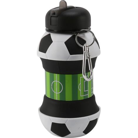 Zusammenfaltbare Silikon-Sportwasserflasche für Fußball, ideal für Reisen. (1/4)