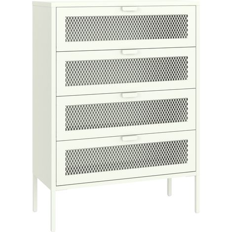 Scarpiera EMMA a 4 ante in metallo bianco