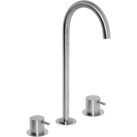 Vola HV10 Dreilocharmatur mit Schwenkauslauf Ausladung 143mm edelstahl (massiv) Art.Nr. HV10 40 (1/2)