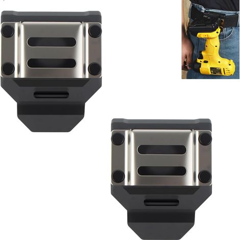 Porte Marteau Ceinture, Porte Outils Ceinture en Acier Inoxydable, Ceinture Porte Outil Clip-on pour Perceuse et Mètre Ruban, Noir (1/5)