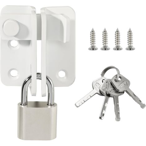 Verrou Porte Exterieur Loquet Porte Interieure, Blanc Moyen (1/5)