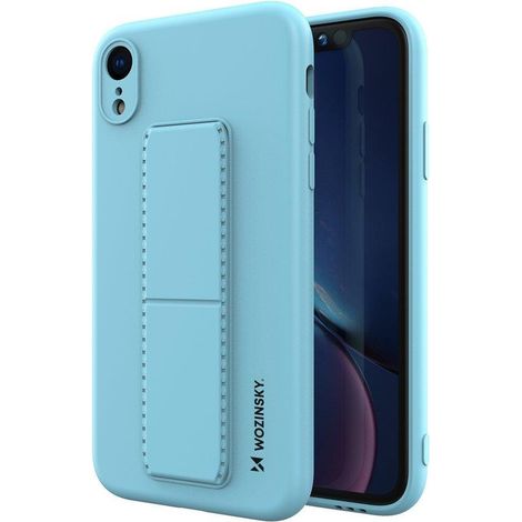 cofi1453® Kickstand Hülle Bumper aufstellbar kompatibel mit Iphone X / XS Silikon Hard Case Schale Zubehör Tasche Schutz mit integriertem Magneten Sky Blau