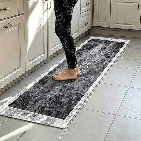 Tapis de Cuisine Antidérapant et Lavable, Tapis Cuisine Devant Evier, Tapis Cuisine Lavable en Diatomite Résistant aux Taches et à l'huile Design Antidérapant Motif Européen (1/5)