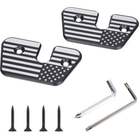 Kit de réparation de pare-soleil, clips de drapeau américain en aluminium de remplacement pour Jeep Wrangler JK JL Gladiator JT 2018 à 2023 (1/5)