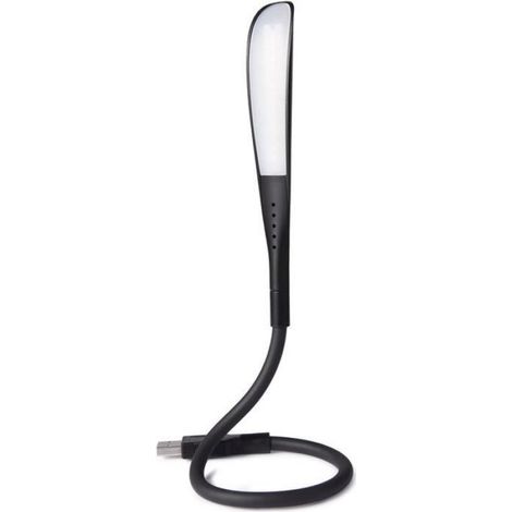 Lampe De Lecture - USB Rechargeable - 3 Niveaux De Luminosité - Interrupteur Tactile - Noir - 1 Pièce (1/4)