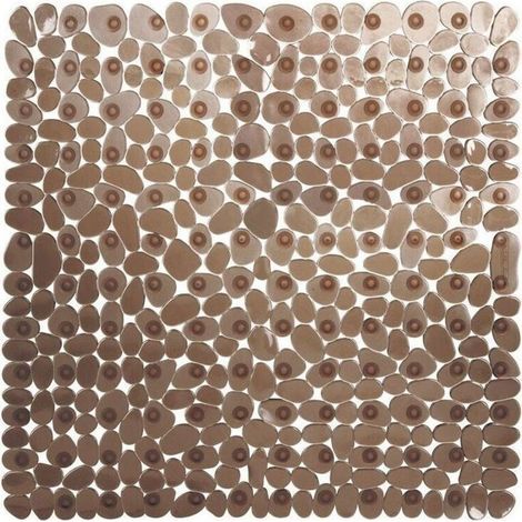 Tapis de Douche Antiderapant,54x54cm(Marron) Tapis de Douche Carrés,Tapis de Baignoire Antidérapant et Anti moisissure,Tapis de Bain Antiderapant Enfant,Lavable en Machine avec Ventouse Tapis (1/4)