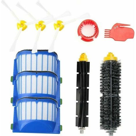 Zubehör für iRobot Roomba 600 Series Wartungsset mit Bürsten und Filtern für, Nachfüllset für Roomba 600 Series 605 610 612 615 620 630 645 650 660 670 675 680 681 695 696. 10-teiliges Set (1/4)