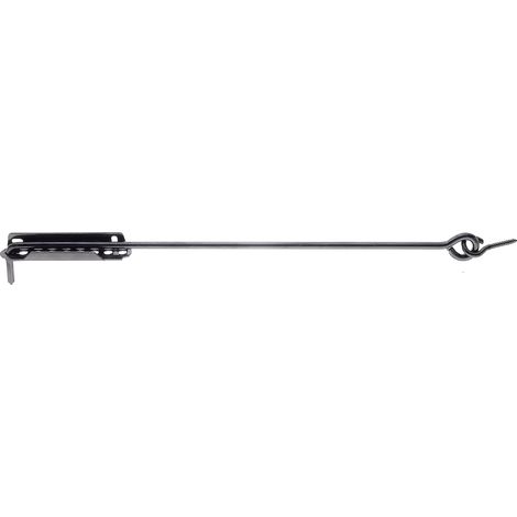 Crochet crémaillère ajustable – avec platine d'arrêt ajustable – Longueur 500 mm – noir – Marque Alberts (1/2)