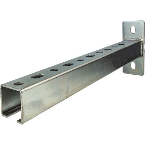 tecuro Schienenkonsole Typ 38/40 x 300 mm x 2,00 mm, Stahl galvanisch verzinkt C/U-Profil