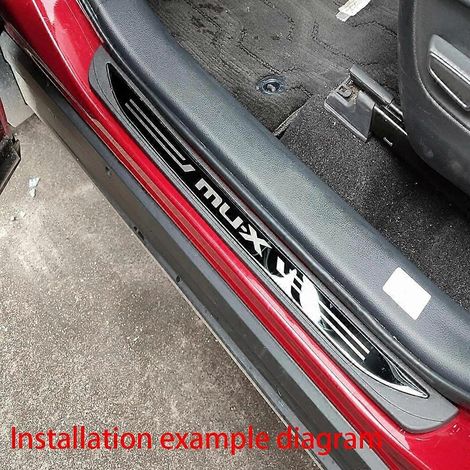Pour Lsuzu Mu-X Mux Bande de seuil de porte Accessoires de voiture Plaques de protection de bas de caisse Plaque de protection de seuil 4 pièces ( ) (1/5)