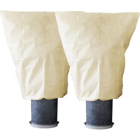 Gartenvlies, Frostschutz für Pflanzen: 70 g/m², 2er-Pack, 100 cm × 120 cm, Gartenvlies mit Reißverschluss, Winterabdeckung für Olivenbäume, Palmen und Sträucher im Topf. (1/5)