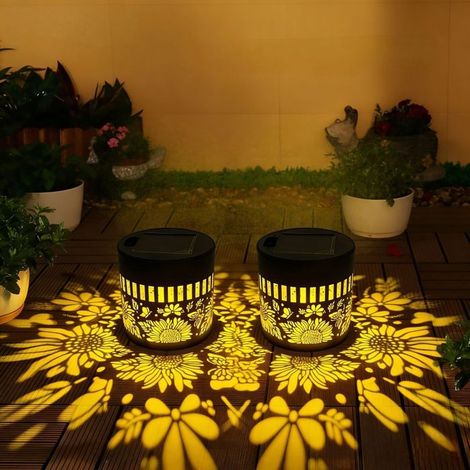 2 PCS Lanterne Solaire Exterieur Jardin,Exterieurs Jardin,Lampes Solaires Décoratives Tournesol,pour Arrière Cour,Balcon,Terrasse (1/5)