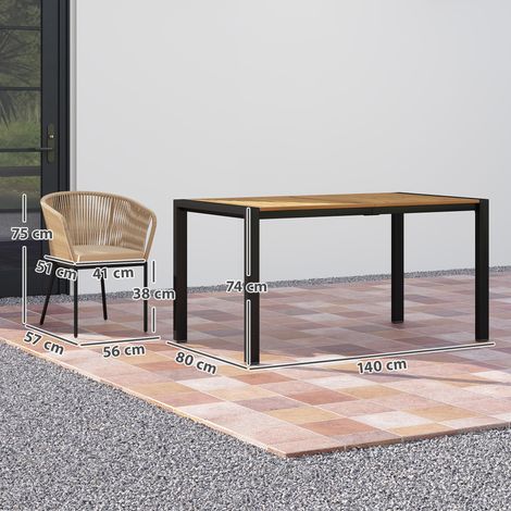 Ensemble de mobilier de jardin 5 pièces, 4 chaises, 1 table, rotin artificiel, structure en acier, coussins lavables, pour terrasse, kaki (1/5)