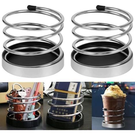 2er-Pack Getränkehalter fürs Auto, Wasserbecherhalter fürs Auto, Becherhalter fürs Auto, Universal-Becherhalter aus Edelstahl, für Wasserbecher und Kaffeebecher (1/4)