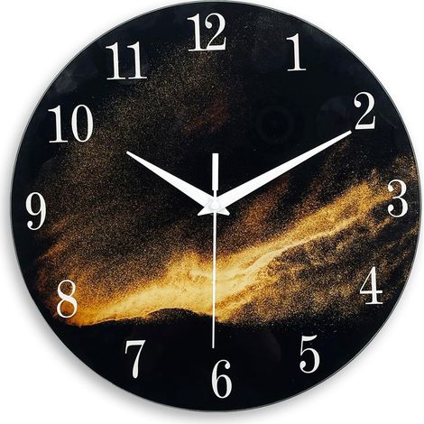 Orologio parete vetro 24 pollici silenzioso moderno nero 60 cm (1/5)