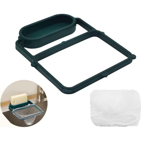 Sac de Crépine d'évier, Multifonctionnel Sac de Filet d'évier avec 50 Sacs de Filtre en Nylon à Usage Unique pour Filtrer les Résidus Alimentaires (Vert) (1/5)