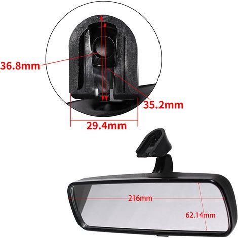 Retroviseur Interieur Voiture Compatible avec Ford Fiesta Focus Fusion Mondeo Mk3 4982463 (1/4)