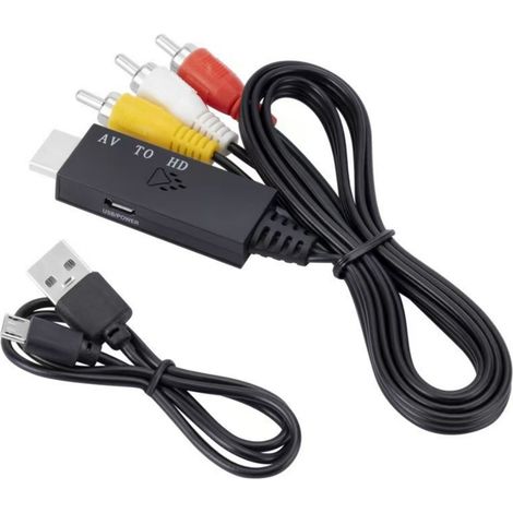 Câble convertisseur AV vers HDMI pour consoles de jeu, adaptateur RCA-HDMI (1/5)