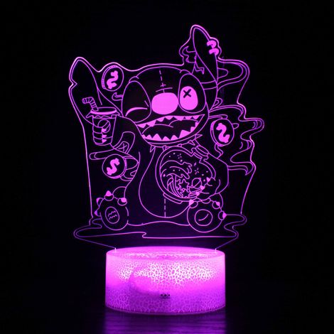 Intelligente 3D-LED-Lampe mit Fernbedienung, Stickmuster, 16 Farben, Weihnachtsgeschenk, Kinderzimmerdekoration, Festtagsgeschenk (D)