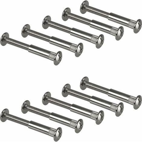 royaluxe -Vis de connexion,vis de raccordement vis à six pans creux avec filetage vis d'assemblage Professionnel douille en acier nickelé Meubles Vis pour connecter des meubles,M6 x 25 mm,Starlight10p (1/4)