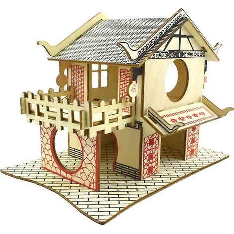 Cabanon Hamster Double Étage Villa Activité Souris Rat Gerbille Maison Abri Petits Animaux
