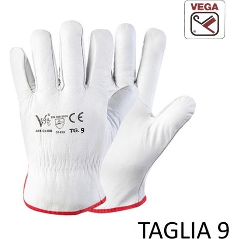 GUANTI PELLE FIORE BOVINO BIANCHI TAGLIA 9