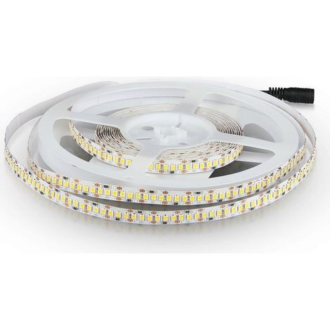 V-TAC Streifen LED SMD3528 18W/m 5m 204 LED/m 12V Naturweiß IP20 10mm (1/5)