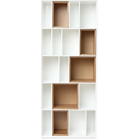 Libreria design modulabile Bianco e quercia JAZZ
