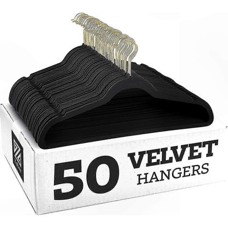Rutschfeste Samtkleiderbügel – 10er-Pack, weiches und strukturiertes Design, für einen übersichtlichen Kleiderschrank, vielseitig einsetzbar. (1/4)