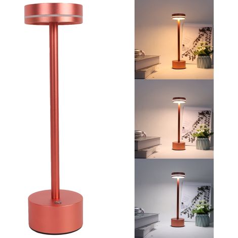USB rechargeable cordless table lamp, outdoors LED desk light, 3 color temperatures, camping, indoors, Touch, restaurant, for bedside, terrace (1/5)