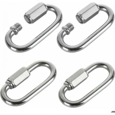Lot de 16 mousquetons à dégagement rapide M5, mini mousqueton à vis en acier inoxydable 304 en forme de D pour randonnée, camping, a (1/5)