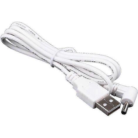 Adaptateur secteur USB mâle vers CC, coude à 90 degrés, 3,5 mm x 1,35 mm, version blanche 0910 (1/5)
