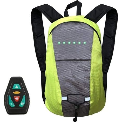 LED Clignotants Sac À Dos Vélo, Sans Fil Télécommande USB De Charge Réfléchissant, Réglable Directions (1/5)