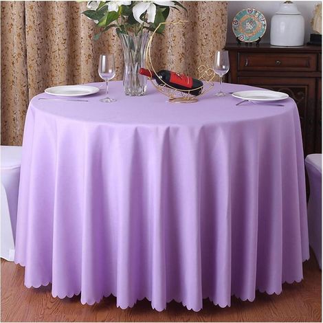 Nappe Ronde 160cm Polyester pour Cuisine, Fête, Mariage, Table de Salle à Manger