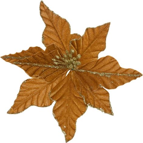 Poinsettie Samt Kupfer Klammer 20cm - Atmosphera créateur d'intérieur