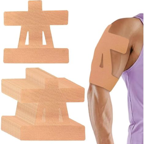 15 rotoli di nastro kinesiologico pretagliato, traspirante, impermeabile ed elastico, ideale per lo sport, che offre supporto. (1/4)