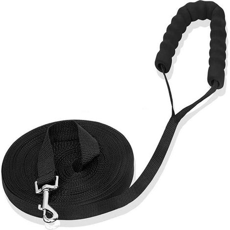 Longe pour Chien 20m,Laisse Chien Longe pour Chien Noir, Laisse de Dressage pour Chien,Longue Laisse pour Chien de Petites à Grandes (1/4)