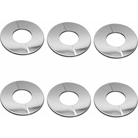 6 Pcs Rosace de Robinet en Acier Chrom Cache-Tuyaux pour Douches et Plomberie couleurs multiples Largeight (1/4)