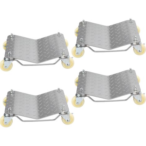 SWANEW 4Set veicolo movimentazione carrello trasporto aiuto manovra carico 500kg auto garage Jack (1/5)