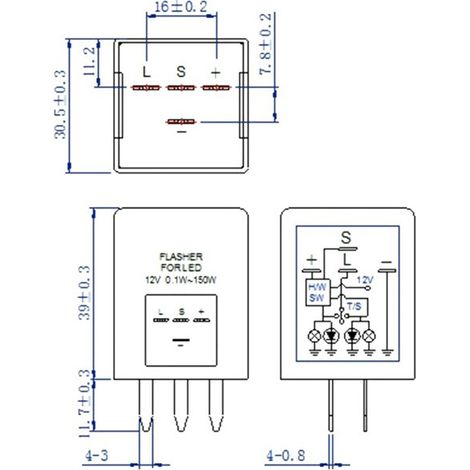 EP29 Automotive Flasher Relay LED Four-Pin Electronic Flasher with Built-in Chip Control for Vehicles (1/4)