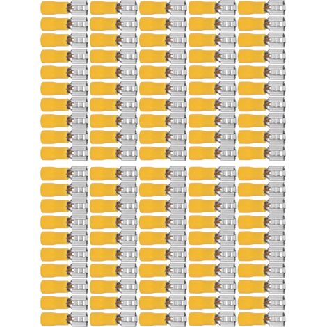 100 cosses femelles isolées à sertir pour fils électriques de section AWG 12-10 (4-6 mm²) (1/5)