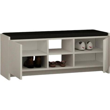 Dmora - Scarpiera Algedi, Mobile portascarpe, Armadio da ingresso multiuso, Mobiletto per calzature, 110x37h43 cm, Bianco, con imballo rinforzato, con imballo rinforzato