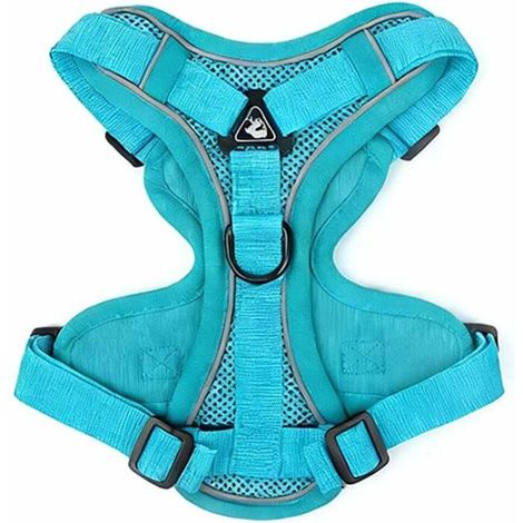 Harnais réfléchissant pour chien Harnais anti-traction pour chien Ensemble harnais et laisse Harnais rembourré doux et respirant pour petits, moyens et grands chiens (S)