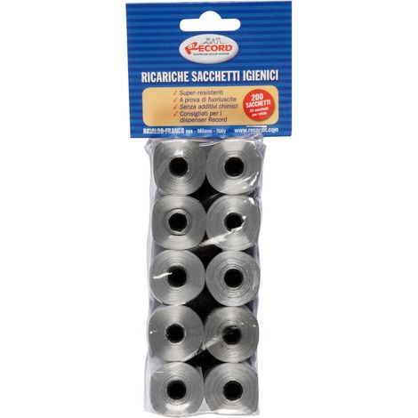Sacs hygiéniques rechargeables pour chiens et chats 10 rouleaux de 20 sacs (1/3)